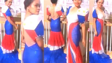 Gown Inspired By The Philippines Flag 🇵🇭 Youtube
