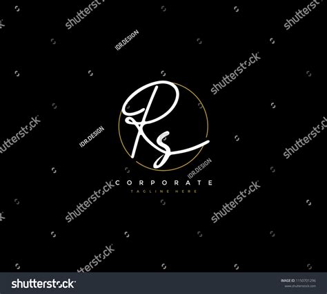Letter Rs Logo Manual Elegant Minimalist Stock Vector Royalty Free