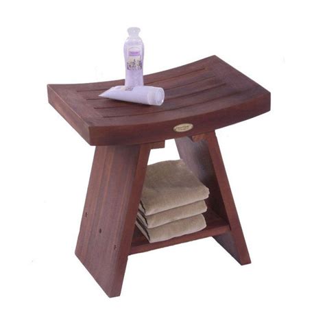 Best teak shower benches and stools on the market. Decoteak Classic Asia Teak Serenity Shower Stool with ...