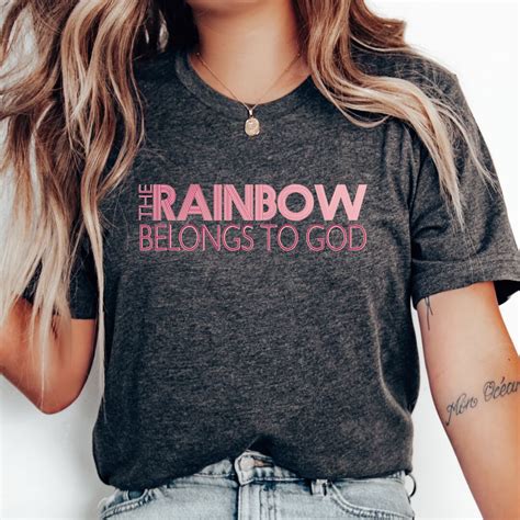 The Rainbow Belongs To God Faith T Shirt Rainbow Shirt Etsy