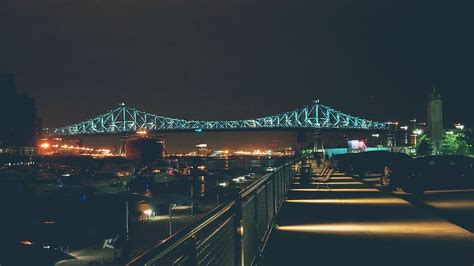 Hd Wallpaper Canada Montreal Jacques Cartier Bridge Quebec Night