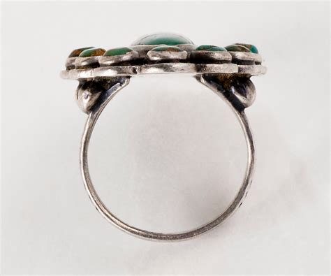 Turquoise Ring Vintage 1940 S Navajo Sterling Silver And