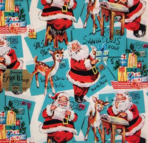 Christmas Wrapping Paper Vintage Christmas Wrapping Paper Retro