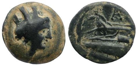 Phoenician Coin From Arados Circa 3rd Century Bc Tyche And Galley
