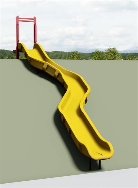 1650 93 01 Emb Curved Embankment Slide Chute Playground Equipment