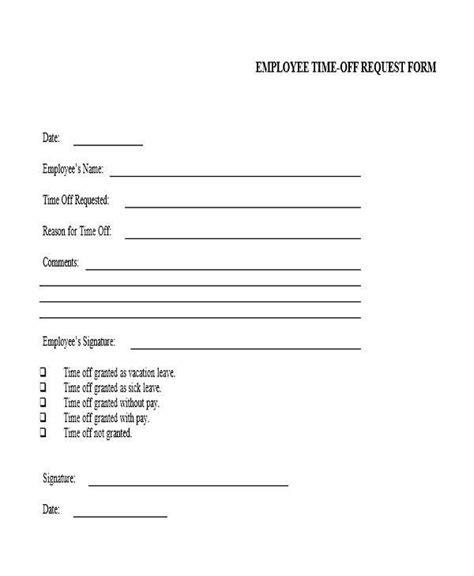 Free 25 Time Off Request Forms In Pdf Ms Word