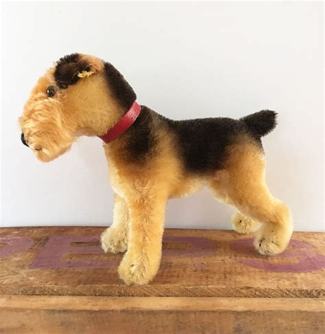 Vintage Steiff Terry Airedale Terrier Stuffed Animal With Etsy Dog