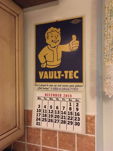 Just Made A Vault Tec Calendar For 2018 2019 Fallout