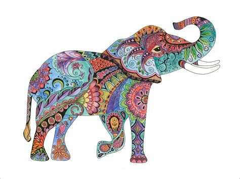 Colorful Elephant Painting Elephant Art Elephant Home Decor Etsy