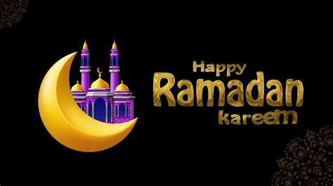 Ramadan Kareem Animation With Ornament Crescent Moon Mosque And