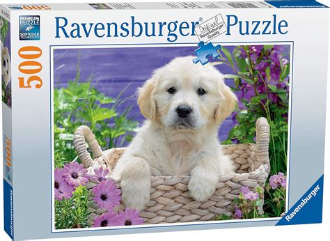 Ravensburger Sweet Golden Retriever 500 Piece Jigsaw Puzzle For Adults