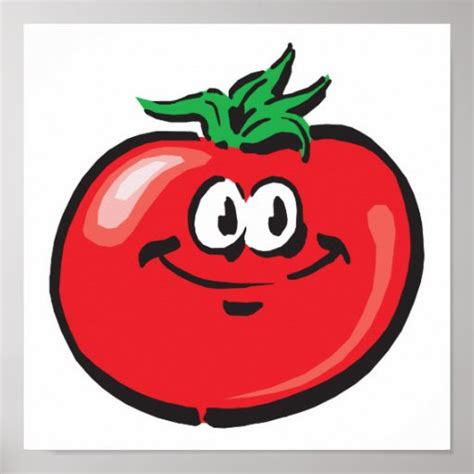 Smiling Tomato Face Poster Zazzle