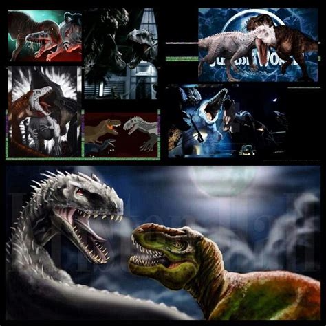 Jurassic World Indominus Rex Vs T Rex Vs Raptors I Find It Amazing How Two Species Of Din