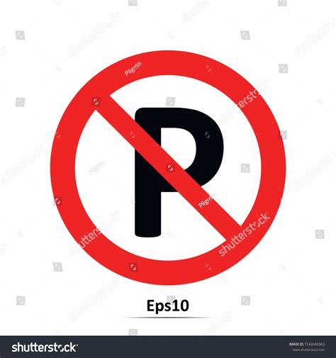 No Parking Sign Vector Illustration Red Stock Vector Royalty Free