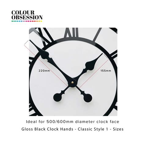 Gloss Black Clock Hands Classic Style No 1 With High Torque Clock