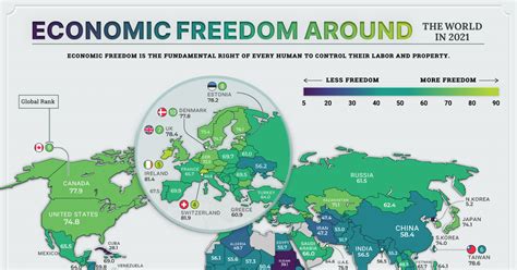 Mapped Economic Freedom Around The World Armyca