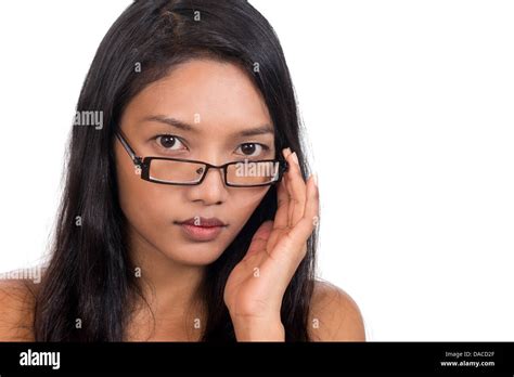 Girl With Glasses Stock Photo Alamy