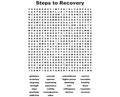 Check out this advance word search maker to create commercial use printable puzzles. Recovery Word Search - WordMint