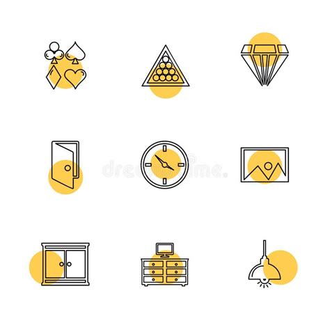 House Furniture Household Items Home Items Eps Icons Set Stock