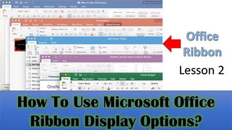 How To Use Ribbon Bar Display Options In Microsoft Office Lesson 2