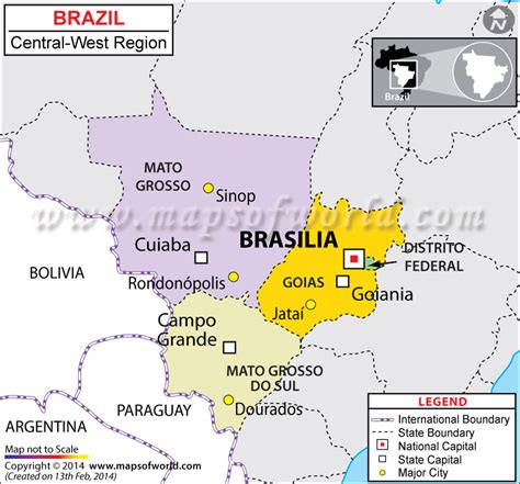 Central West Brazil Map
