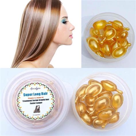 B vitamins help with hair growth because they play a key role in producing red blood cells, which carry oxygen to the scalp so that hair follicles can generate new hair. 15 Capsules Super Long Hair Serum Vitamin E Growth Hair ...