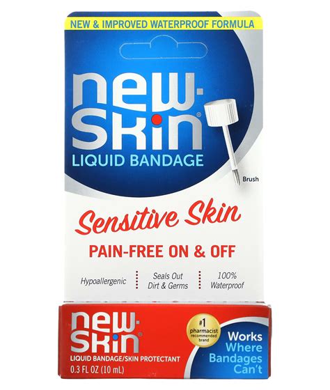 New Skin Liquid Bandageskin Protectant Sensitive Skin 03 Fl Oz 10 Ml