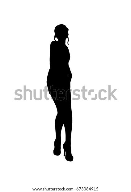 Silhouette Girl Sexual Pose Stock Illustration 673084915 Shutterstock