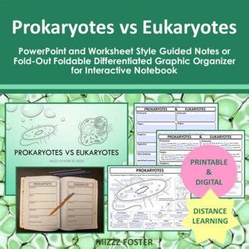 Prokaryotes Vs Eukaryotes Powerpoint And Guided Notes Digital And Print Biology Lesson Plans