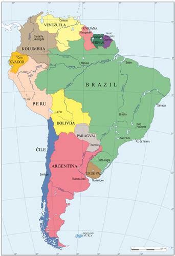 Politička Karta Južne Amerike Karta