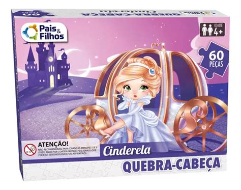 Jogo Quebra Cabeça Princesa Cinderela 60 Peças Infantil Mercadolivre