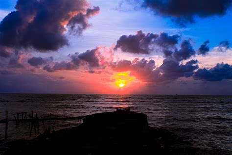 Free Images Beach Coast Ocean Horizon Cloud Sun Sunrise Sunset Dawn Dusk Evening