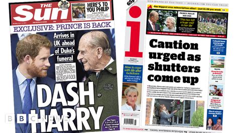 Newspaper Headlines Harry Arrives In Uk And Shutters Come Up