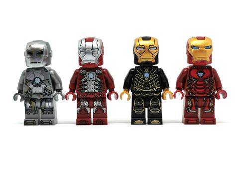 New Lego Super Heroes Iron Man Minifigure With Stand Flames And Helmet