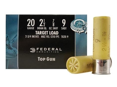 Federal Top Gun Ammo 20 Ga 2 3 4 7 8oz 8 Shot Box Of 25