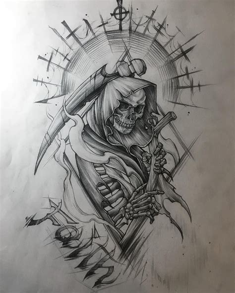 How To Draw Grim Reaper Evil Tattoo Design Body Tatto