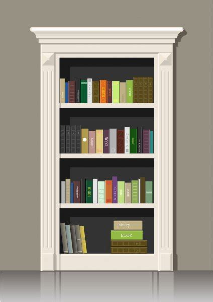 Wooden Bookcase Isolated With Books Stock Vector Image By ©belikovand