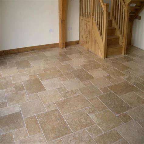 Noce Travertine Brushed And Chiseled Versailles Pattern Tile Travertine Floor Tile Travertine