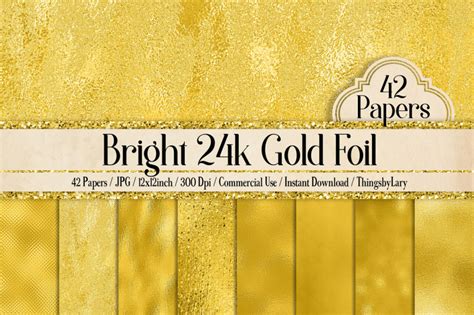 42 Bright 24k Gold Foil Papers By Artinsider Thehungryjpeg