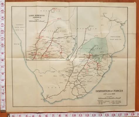 Boer War Era Map Battle Plan Disposition Of Forces Th June Lord