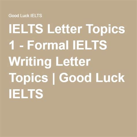 Ielts Letter Topics 1 Formal Ielts Writing Letter Topics Formal