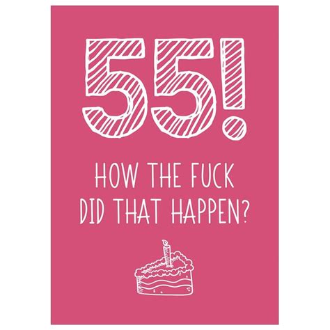 funny 55th birthday card for sister brother wife husband etsy