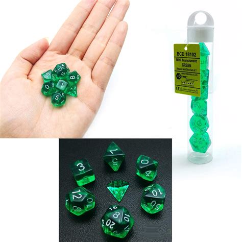 Bescon Mini Translucent Polyhedral Rpg Dice Set 10mm Small Rpg Role
