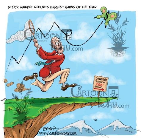 Stock Market Reports Gains Cartoon Trader Cartoon Stock Market