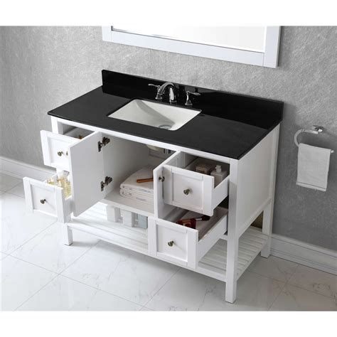 Vanity granite countertops fromy love. Winterfell 48" Single Bathroom Vanity in White with Black ...