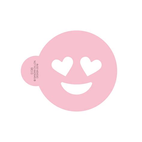 Heart Eyes Emoji Cookie Stencil Sandra Dillon Design