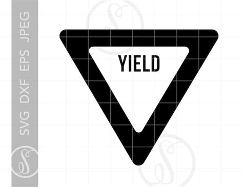 Yield Sign Svg Yield Sign Clipart Yield Sign Silhouette Etsy