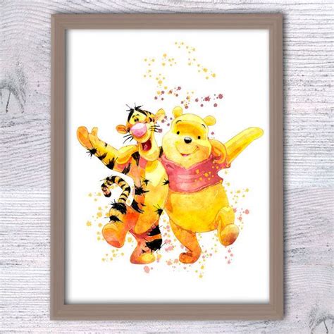 Winnie And Tigger Print Pooh Bear Poster Winnie Wall Decor Etsy In