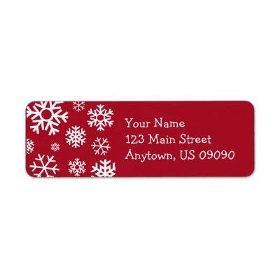 Multiple Snowflakes Address Label Burgandy From Zazzle Com