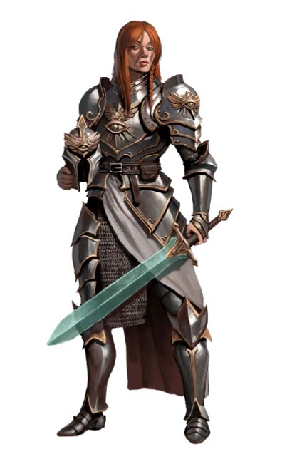 Female Paladin Knight Pathfinder Pfrpg Dnd Dandd D20 Fantasy